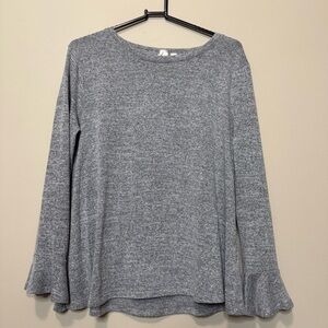 GAP Heather Gray Bell Sleeve Blouse